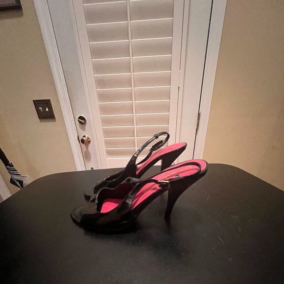 Kate Spade black patent leather slingback shoes size 7.5 - Picture 3 of 12